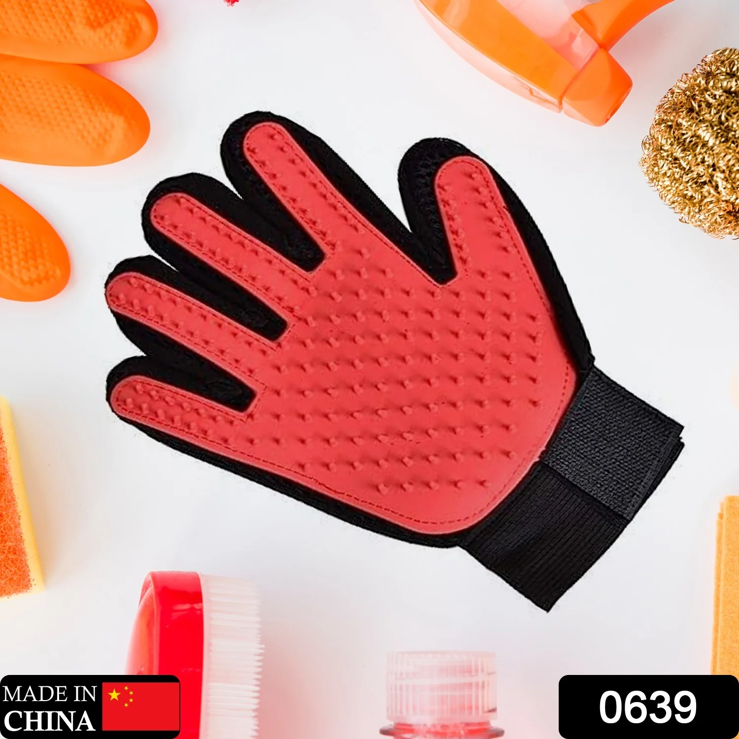 1 Pc Red Household and Office Kitchen Scrubber for Washing and Cleaning Utensils - Image 2
