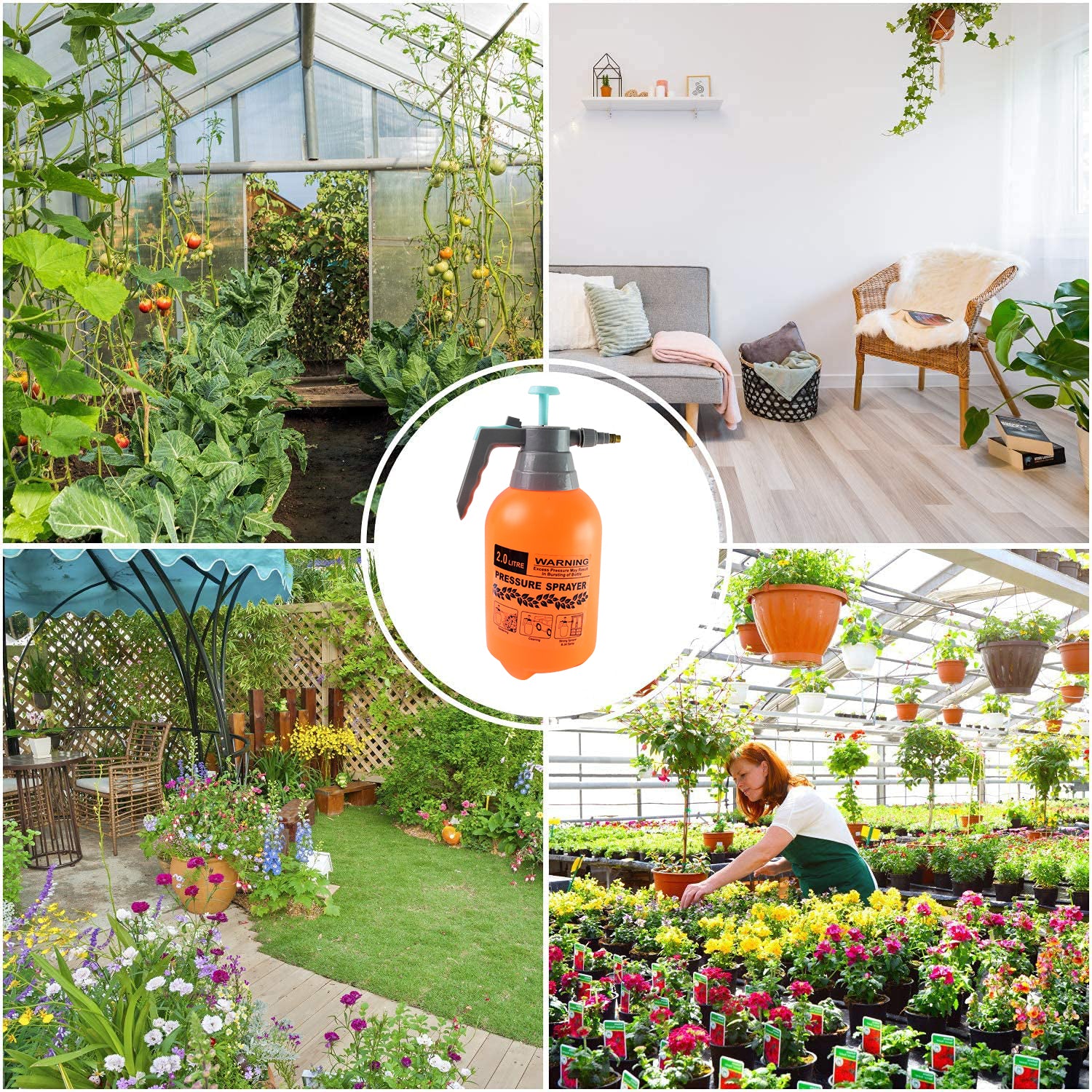 Water Sprayer Hand-held Pump Pressure Garden Sprayer - 2 L (Mix Color) - Image 6