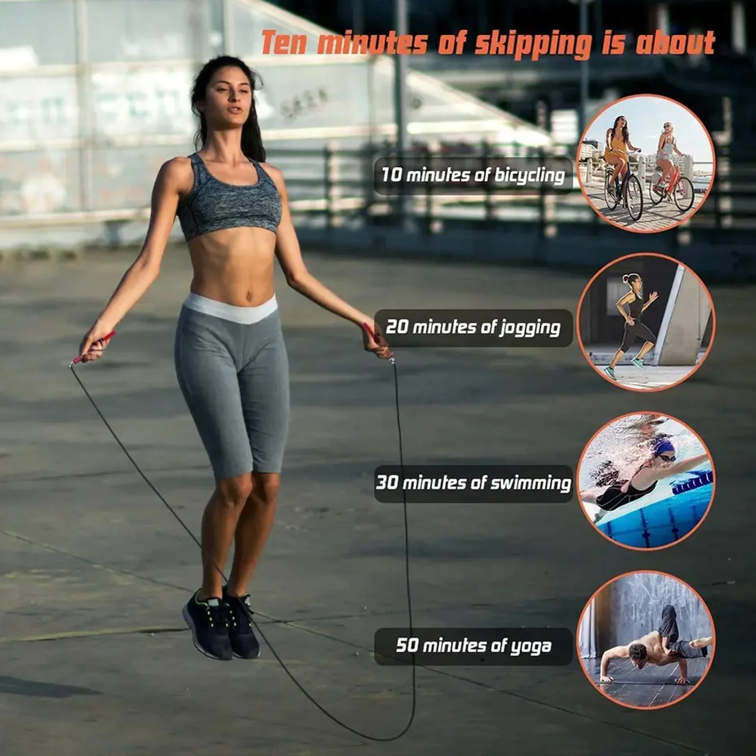 Speed Skipping Rope, Jump Rope With Pvc Handle, Sports Skipping Rope for Men - Image 3