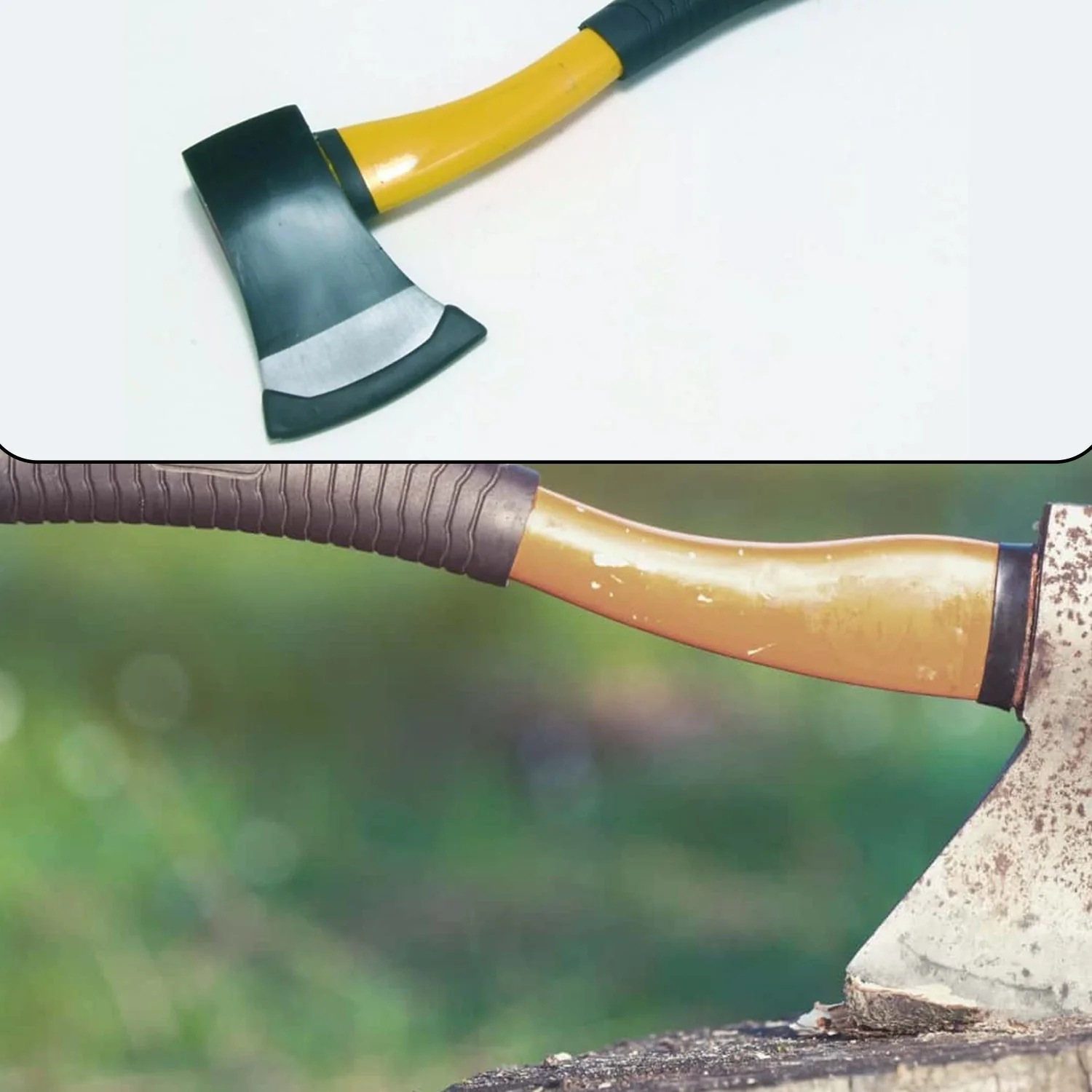 Fiberglas's Body Rubberised Handle Wood Cutting Axe - Image 7
