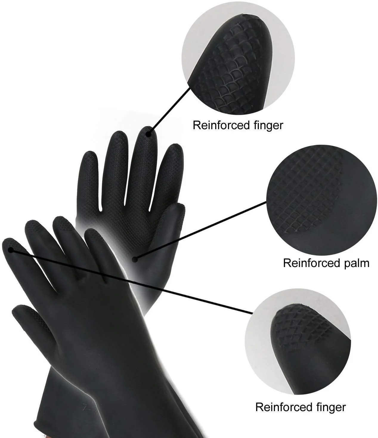 Multipurpose Natural Gum Rubber Reusable Cleaning Gloves - Image 4