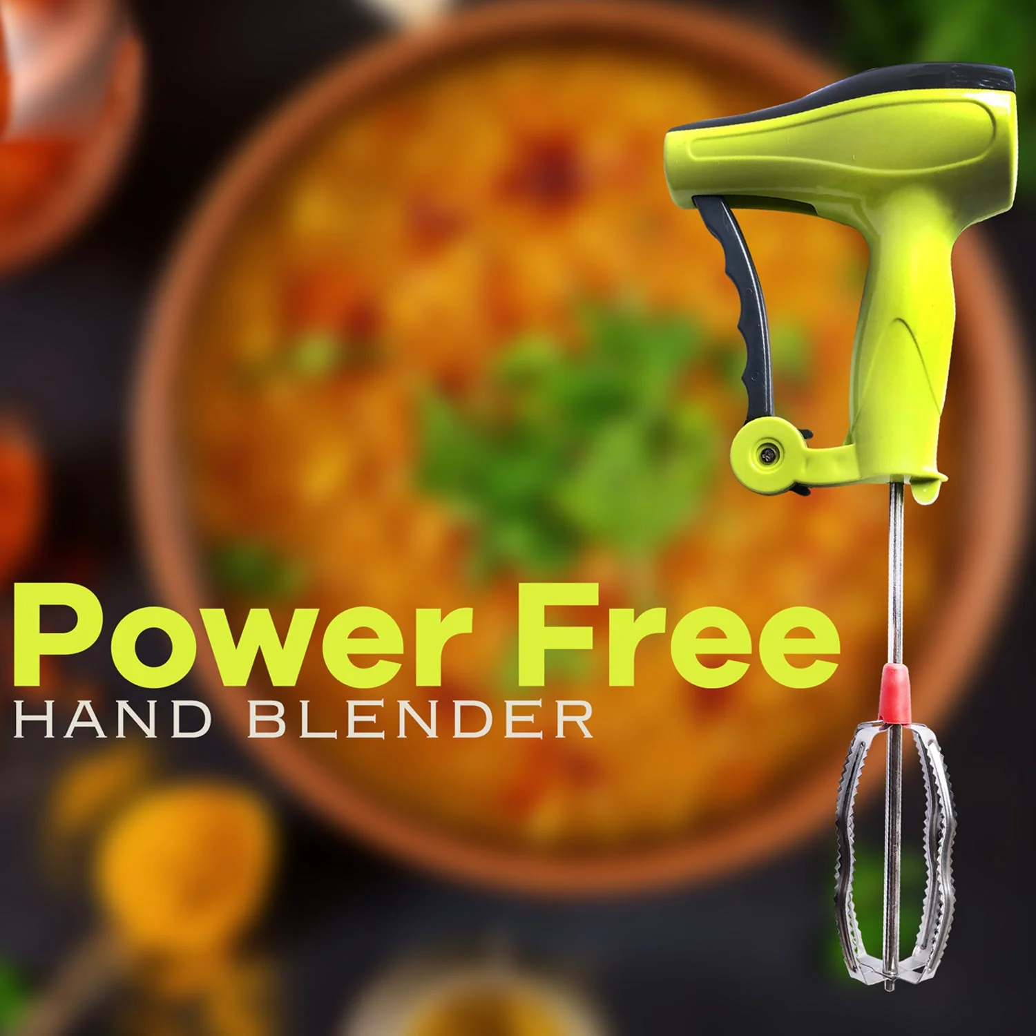 Power Free Manual Hand Blender with Stainless Steel Blades Mixer Rawai - Image 6