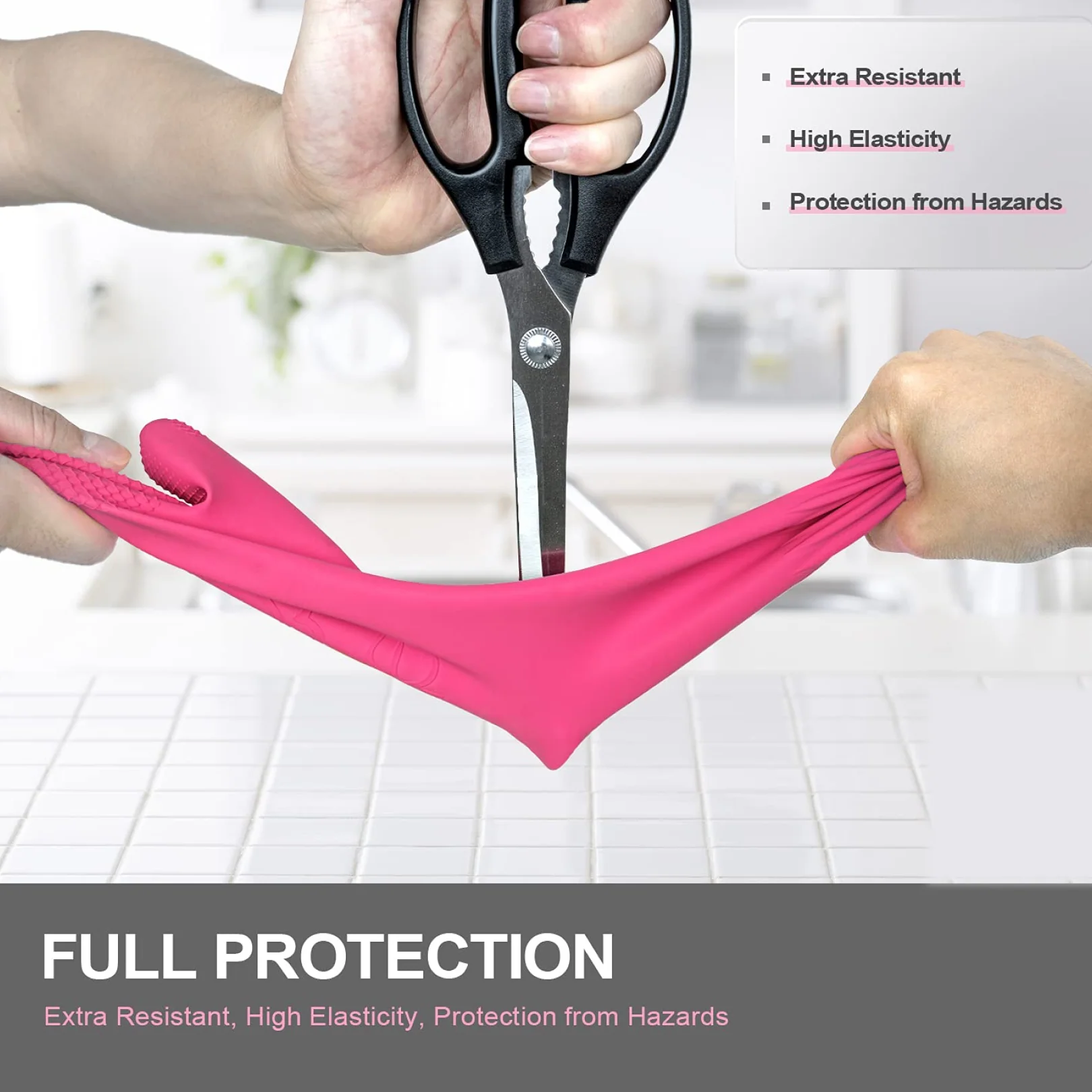 Reusable Silicone Cleaning Brush Scrubber Gloves (Multicolor) - Image 3