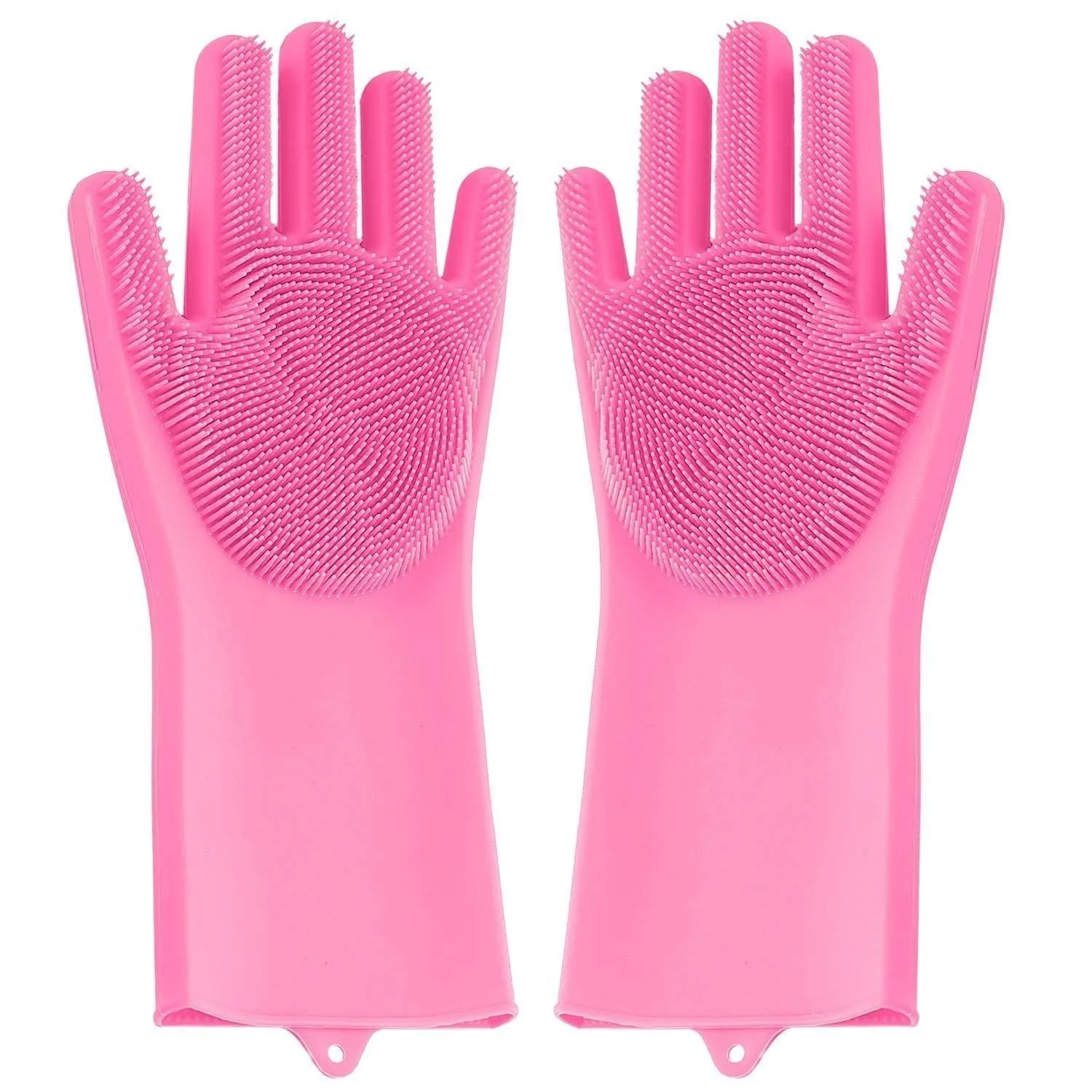 Reusable Silicone Cleaning Brush Scrubber Gloves (Multicolor) - Image 9