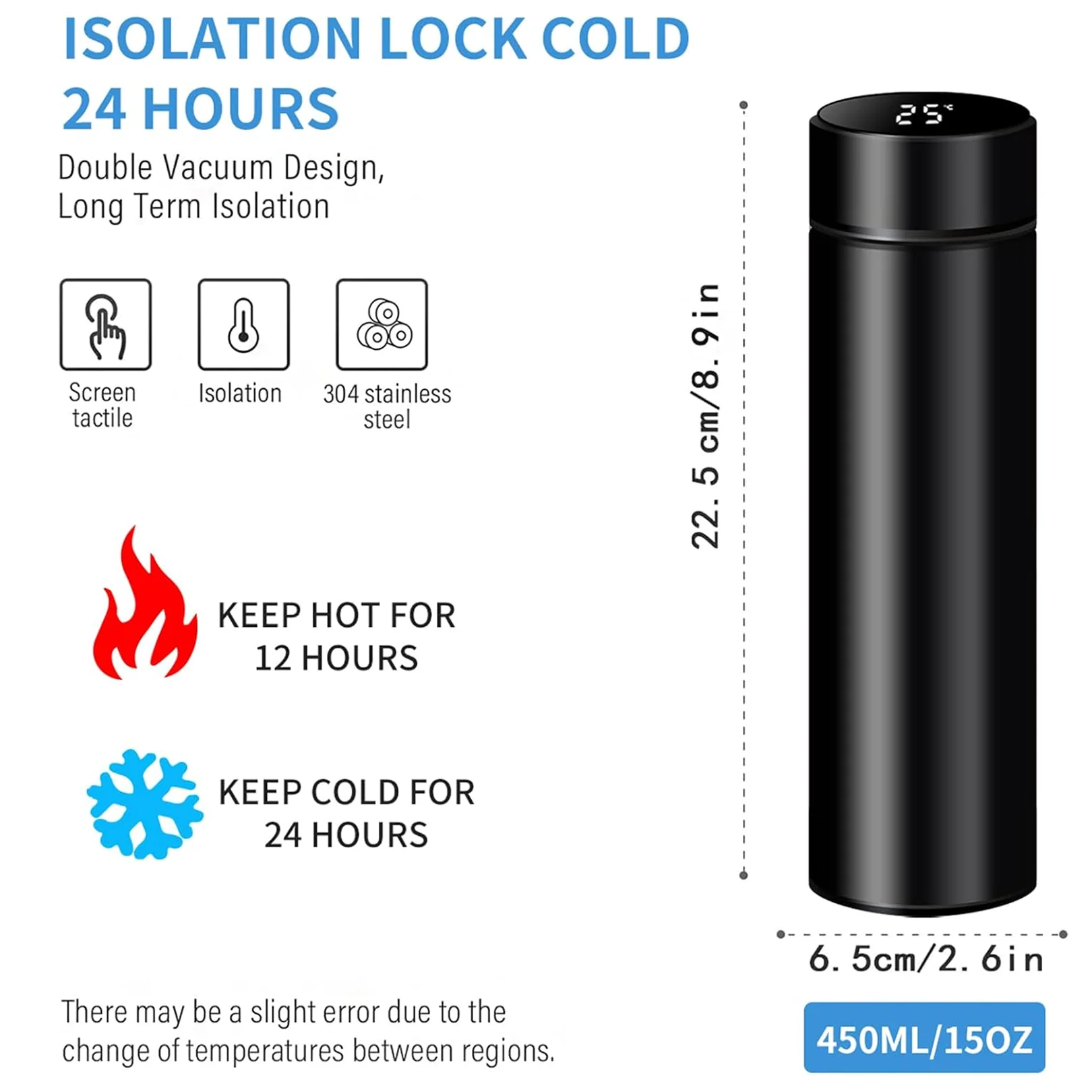 0726 Vacuum Insulated Water Bottle with LED Temperature Display (1 Pc / Multicolor) - Image 4