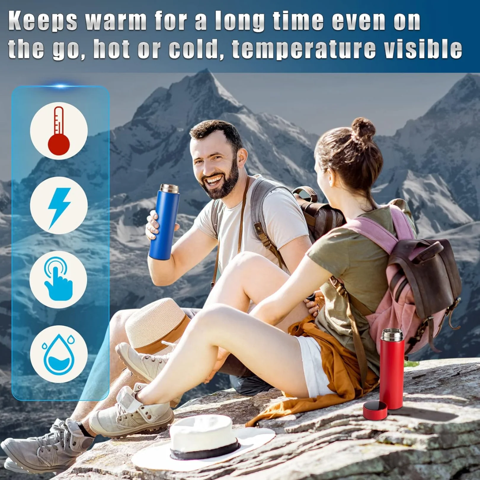 0726 Vacuum Insulated Water Bottle with LED Temperature Display (1 Pc / Multicolor) - Image 5