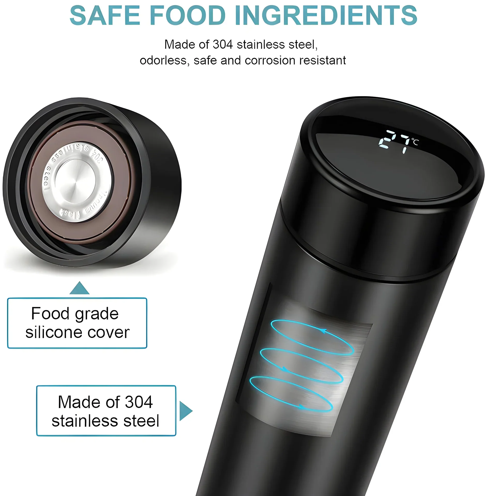 0726 Vacuum Insulated Water Bottle with LED Temperature Display (1 Pc / Multicolor) - Image 6
