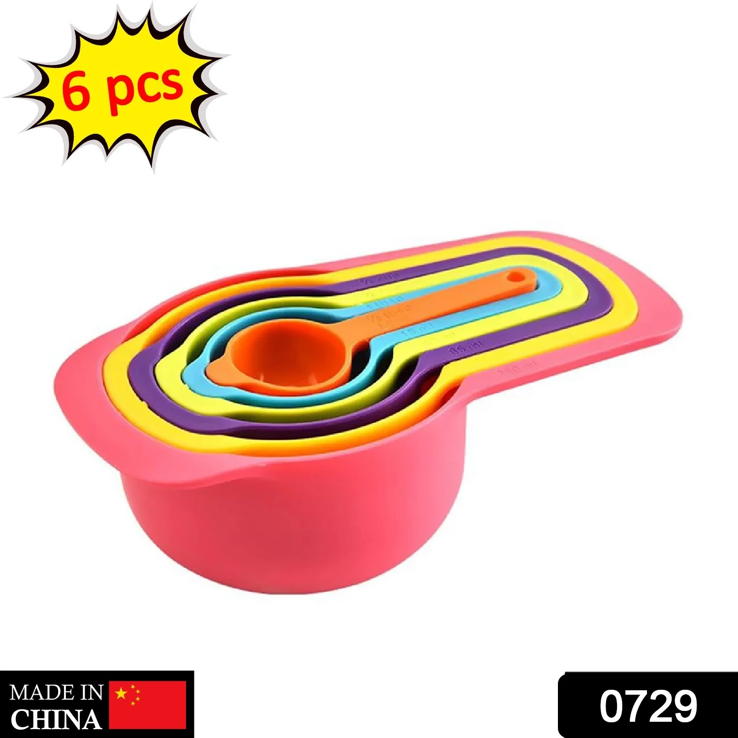 Plastic Measuring Spoons for Kitchen (6 pack) - Image 2