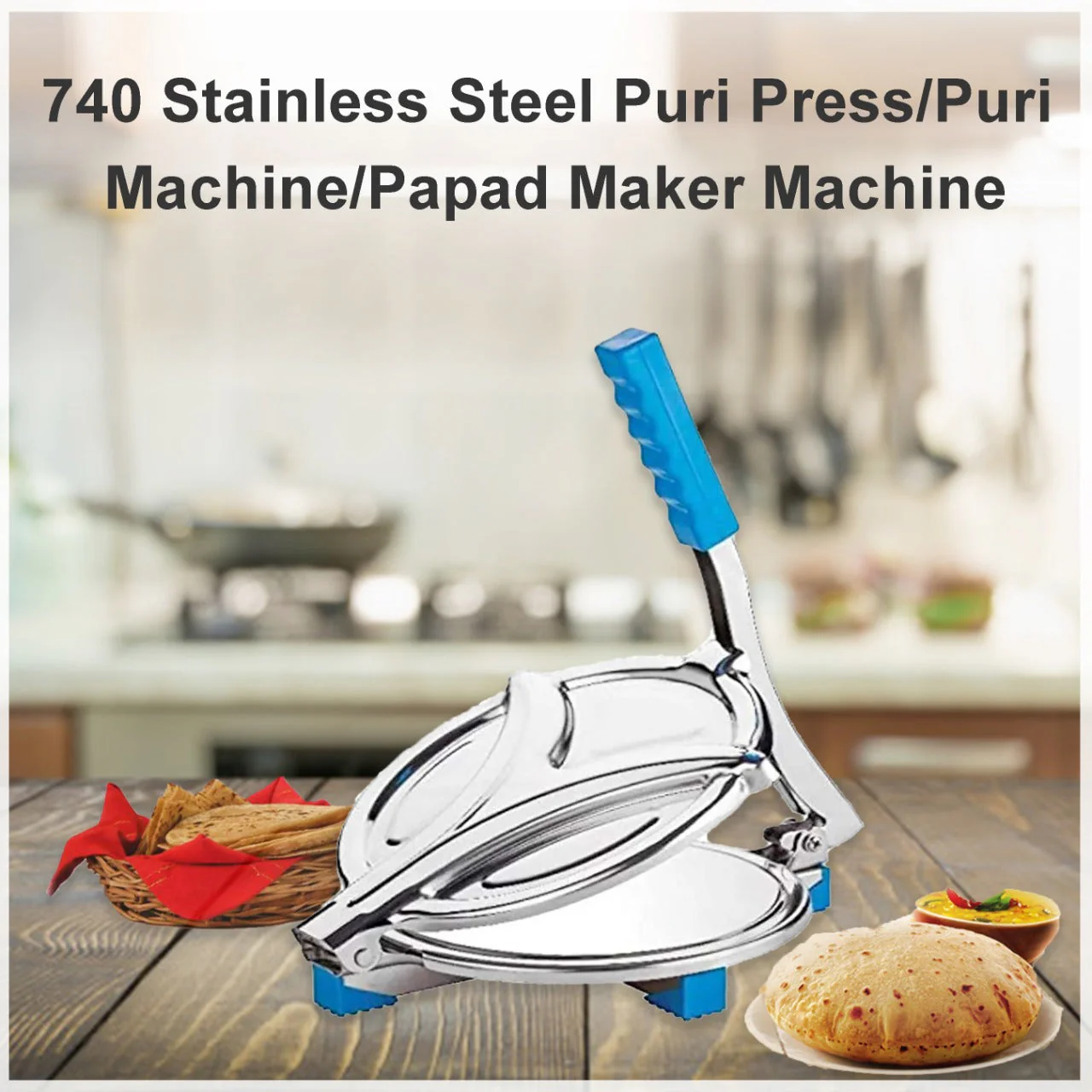 Stainless Steel Puri Press Chapati Maker - Image 3