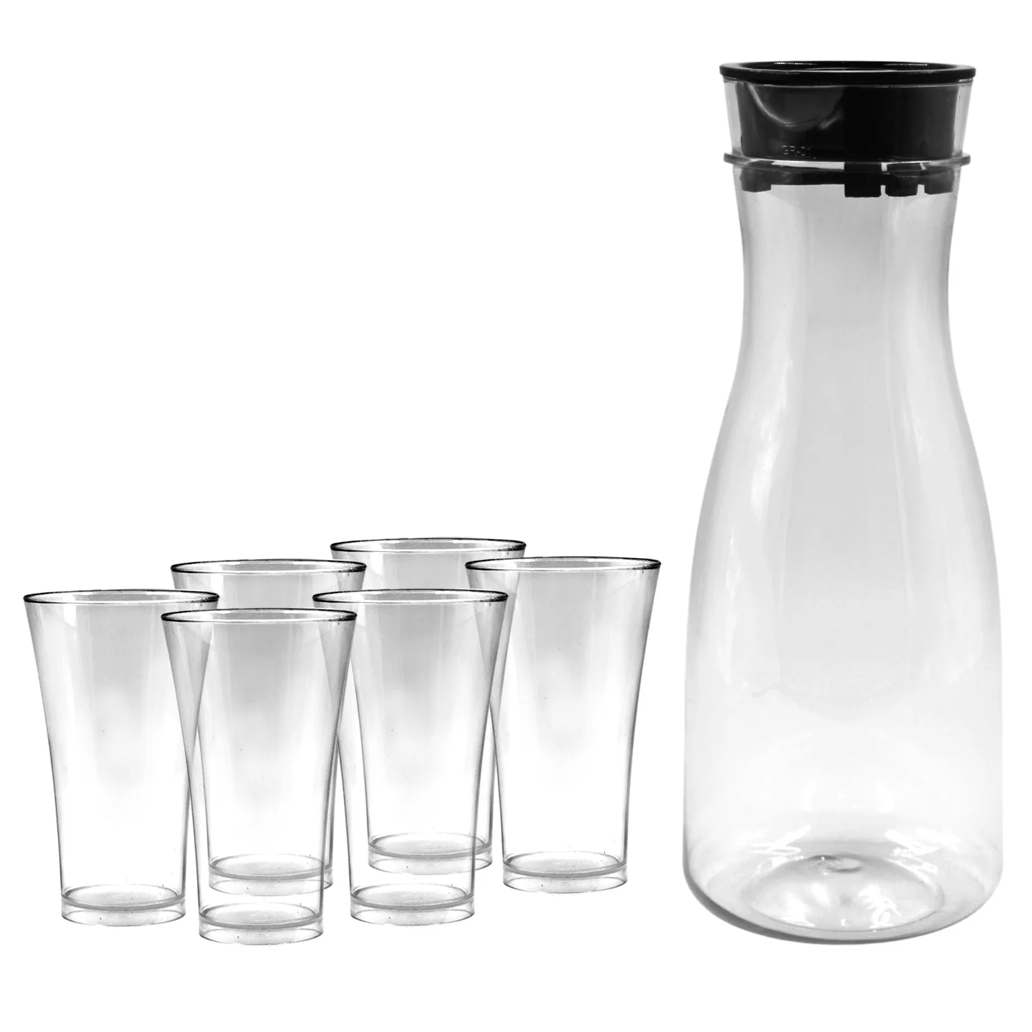 Transparent Unbreakable Water Juicy Jug and 6 Pcs. Glass Combo Set - Image 4