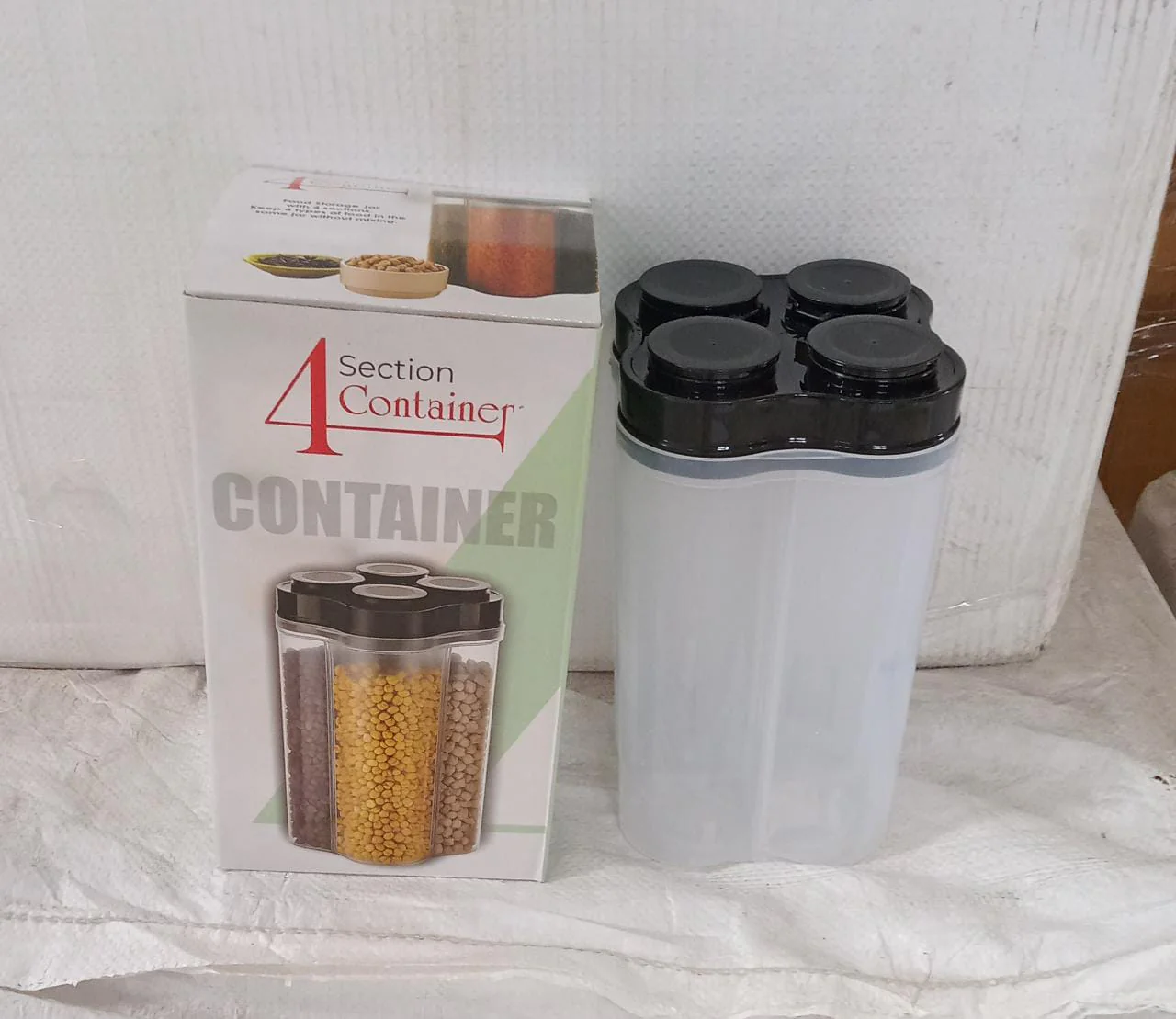 Plastic Lock Food Storage 4 Section Container Jar for Grocery, Fridge Container. - Image 12