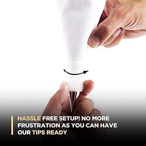 Cake Decorating Nozzle with Piping Bag Stainless Steel Piping Cream Frosting Nozzles - Image 11