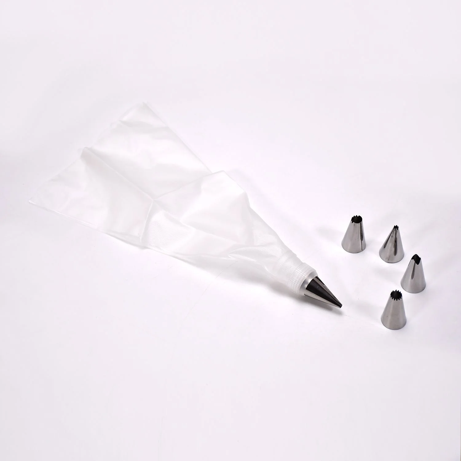 Cake Decorating Nozzle with Piping Bag Stainless Steel Piping Cream Frosting Nozzles - Image 3