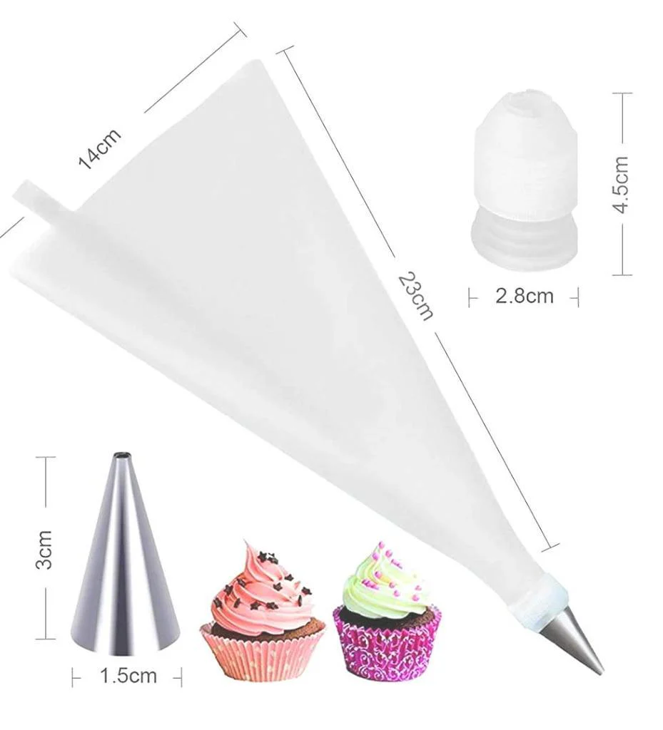 Cake Decorating Nozzle with Piping Bag Stainless Steel Piping Cream Frosting Nozzles - Image 5