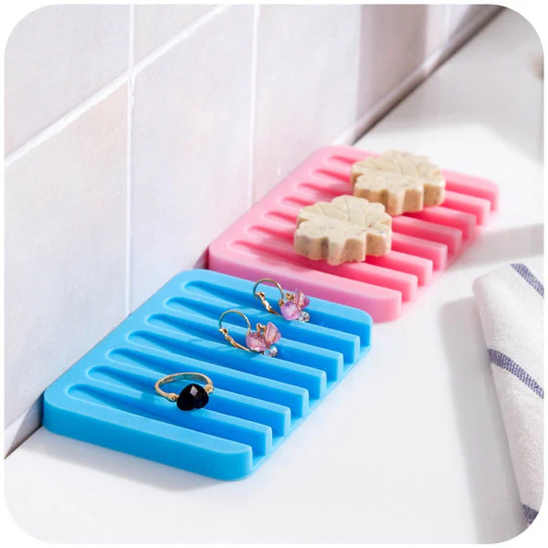Silicone Soap Holder Soap Dish Stand Saver Tray Case for Shower - Image 8