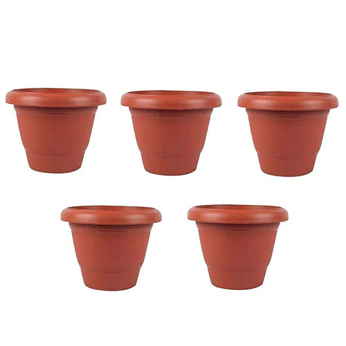Garden Heavy Plastic Planter Pot / Gamla  (Brown, Pack of 1) - Image 4