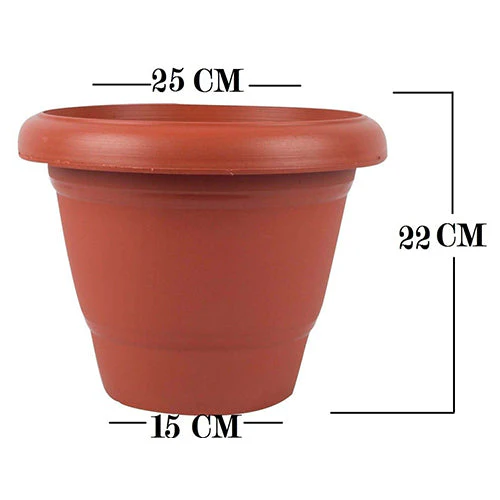 Garden Heavy Plastic Planter Pot / Gamla  (Brown, Pack of 1) - Image 5