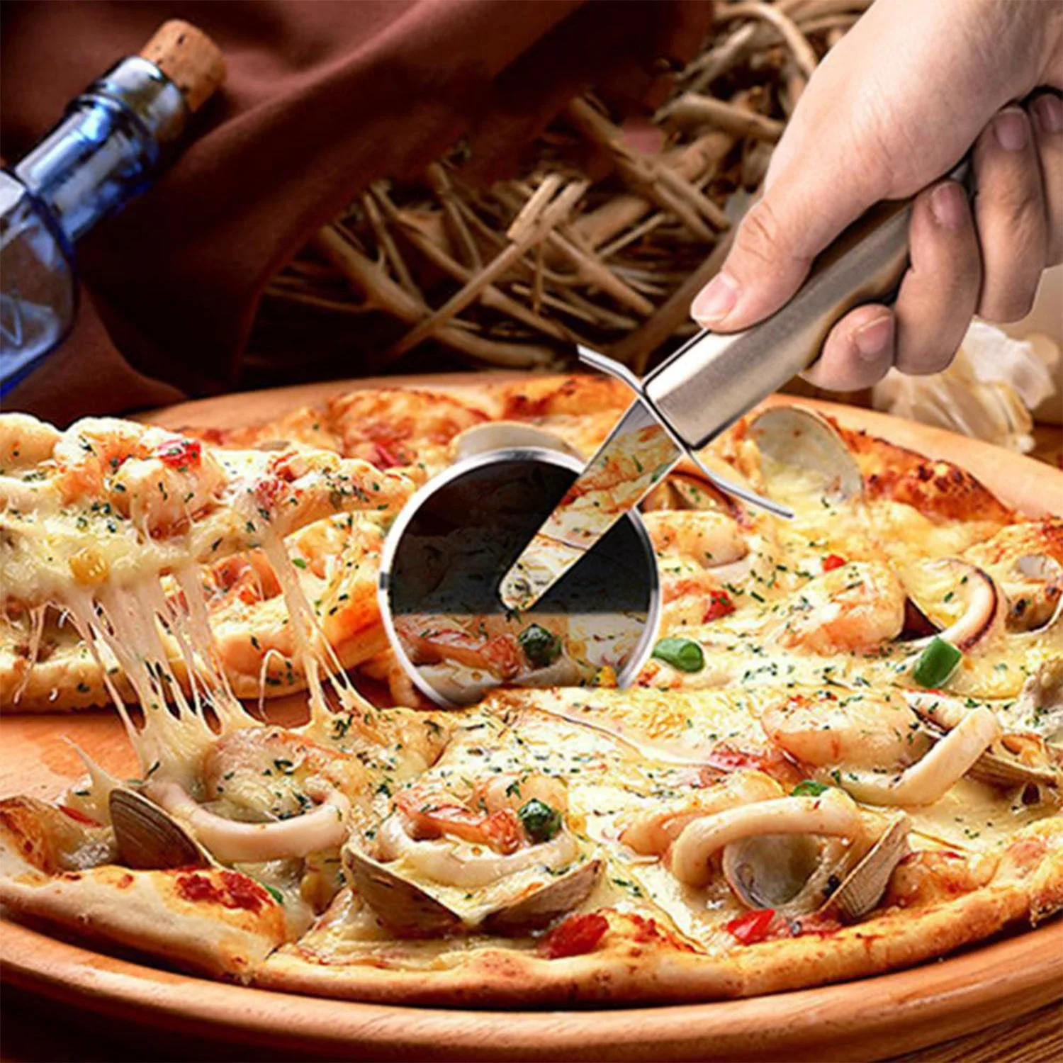 Stainless Steal Pizza Cutter Pastry Cutter Sandwiches Cutter - Image 3