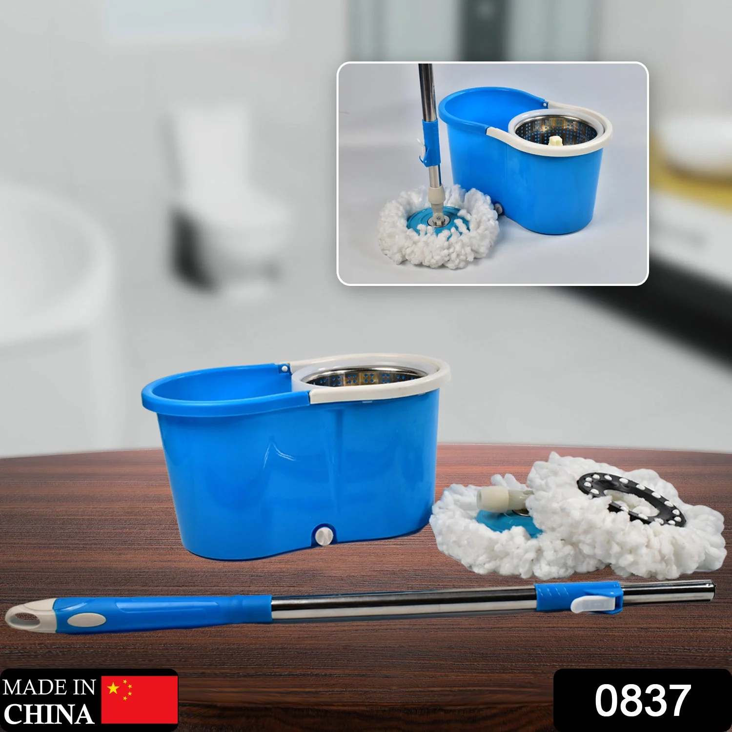 Spin Floor Cleaning Easy Advance Tech Bucket Mop with 2 Microfiber Refill - Image 2
