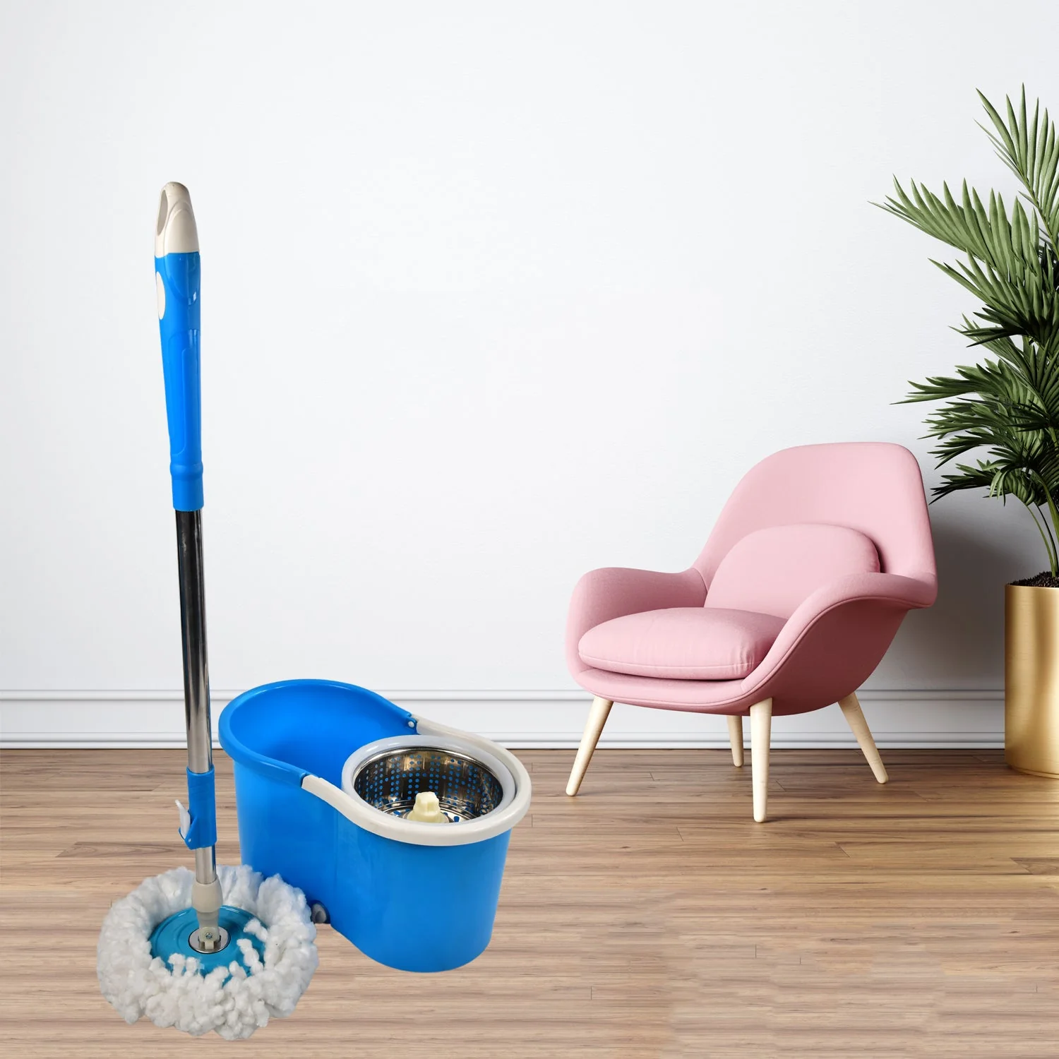 Spin Floor Cleaning Easy Advance Tech Bucket Mop with 2 Microfiber Refill - Image 3
