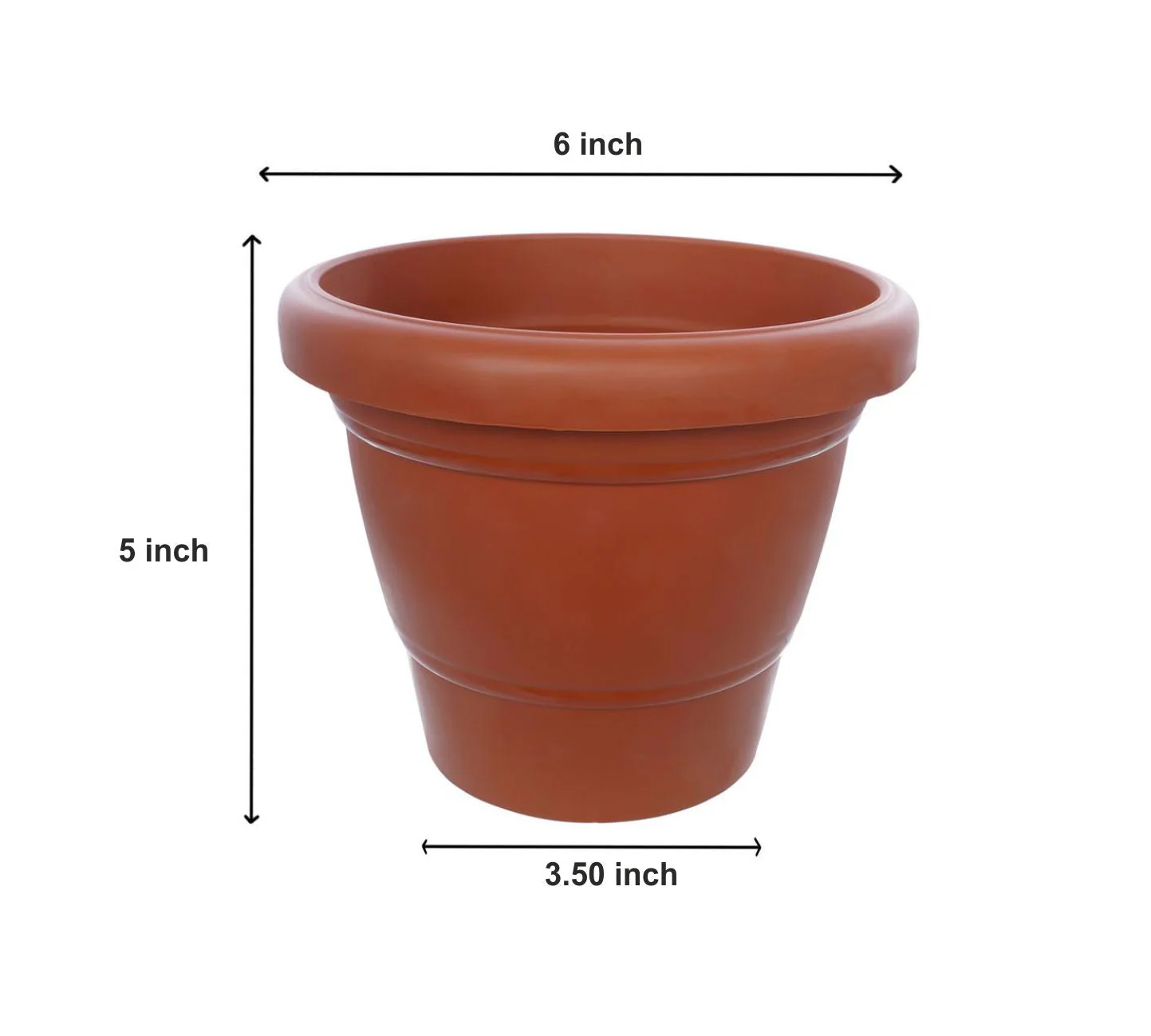 Garden Heavy Plastic Planter Pot / Gamla 6 inch (Brown, Pack of 1, Small) - Image 7