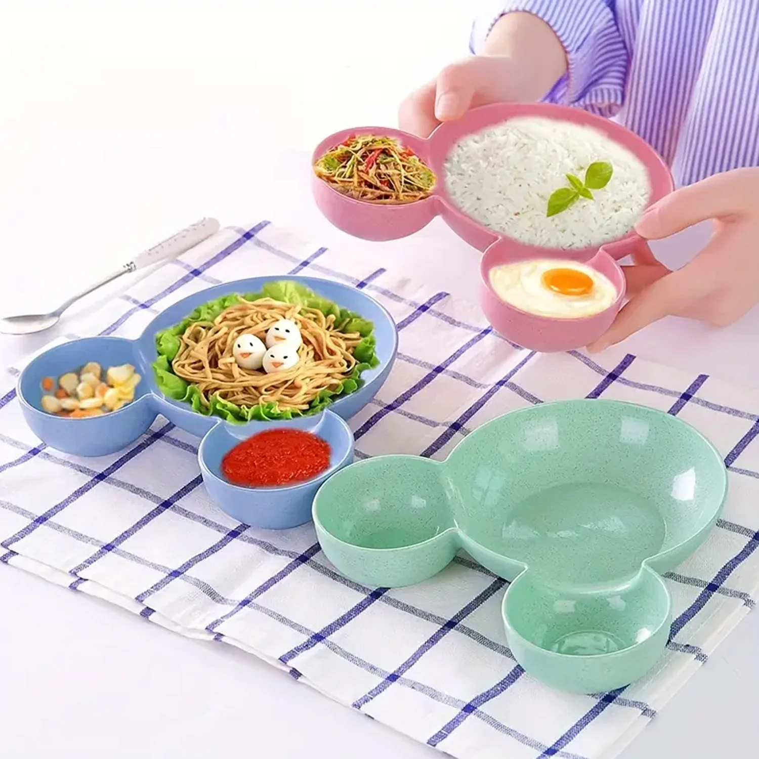 Mickey Mouse Shape Plates for Kids, BPA Free, & Unbreakable Children’s Food Plate - Image 8