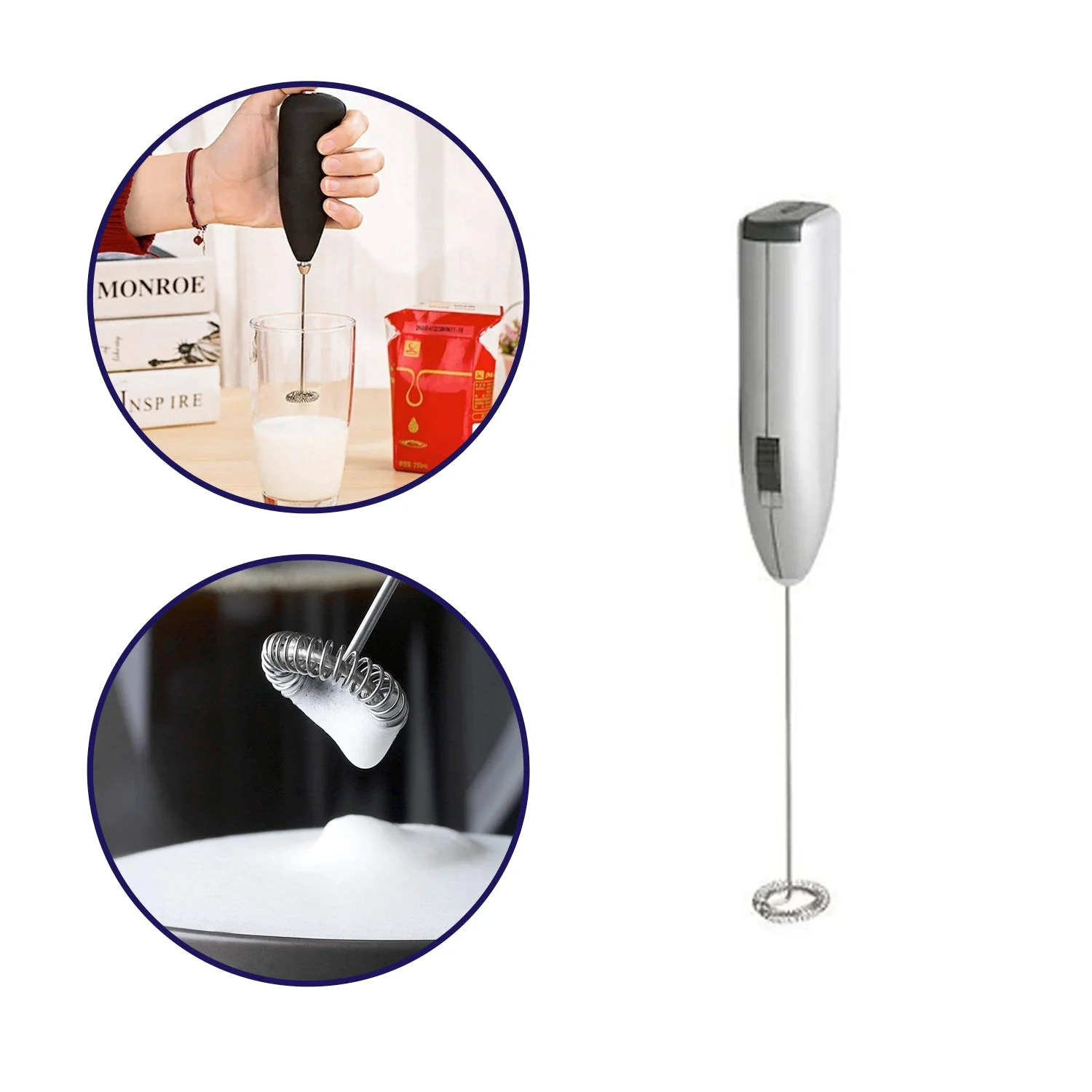 Electric Handheld Milk Wand Mixer Frother Latte Coffee Hot (Battery Not Included) - Image 4