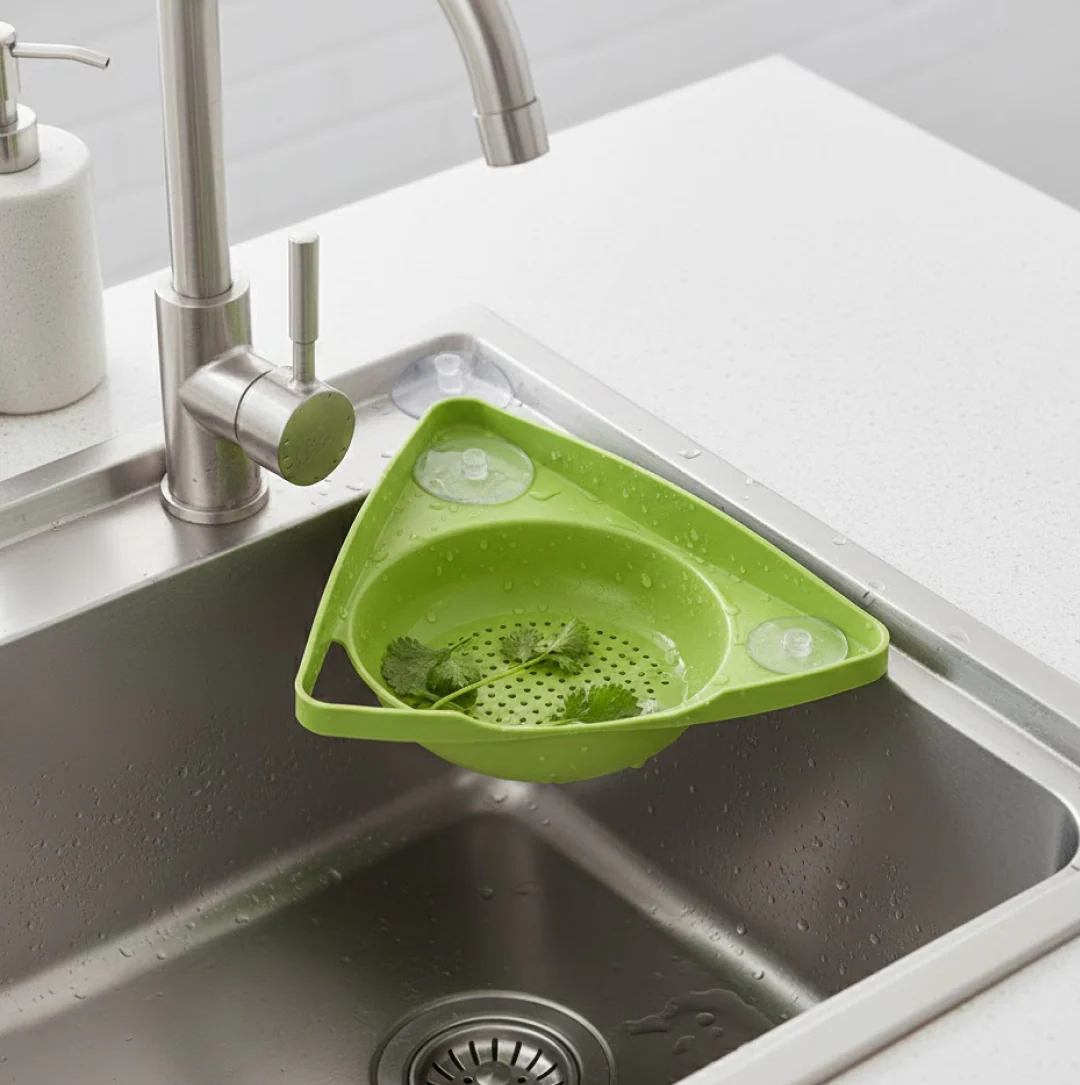 Corner Sink Strainer For Draining Kitchen Waste In Sinks And Wash Basins. - Image 3