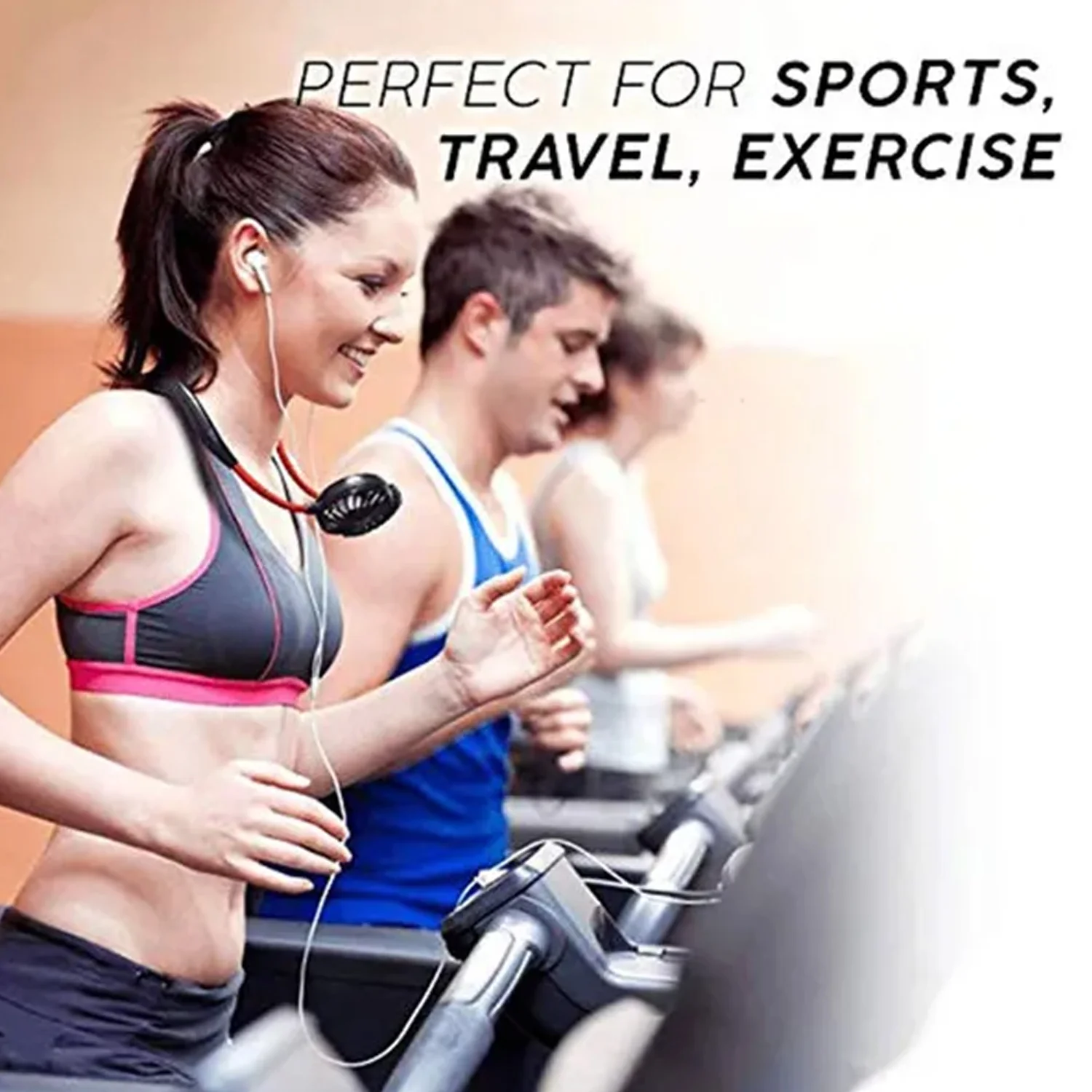 Hand Free Personal Fan - Portable USB Battery Rechargeable With Battery Comaprtment Mini Fan - Headphone Design Wearable Neckband Fan Necklance Fan Cooler Fan for Home, Sport, Camping, Beach, Travel, Office (Battery Not Included) - Image 12