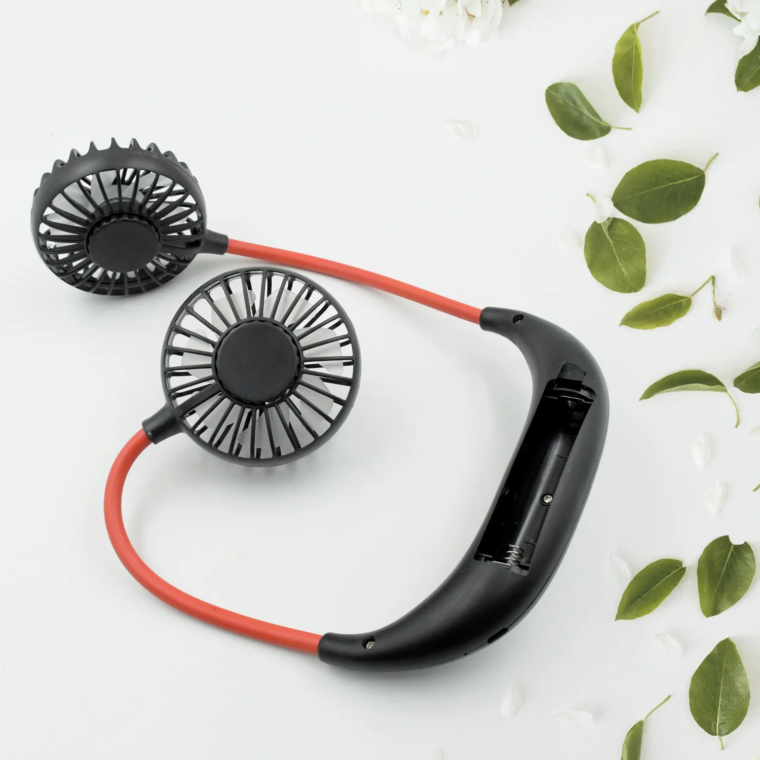 Hand Free Personal Fan - Portable USB Battery Rechargeable With Battery Comaprtment Mini Fan - Headphone Design Wearable Neckband Fan Necklance Fan Cooler Fan for Home, Sport, Camping, Beach, Travel, Office (Battery Not Included) - Image 8