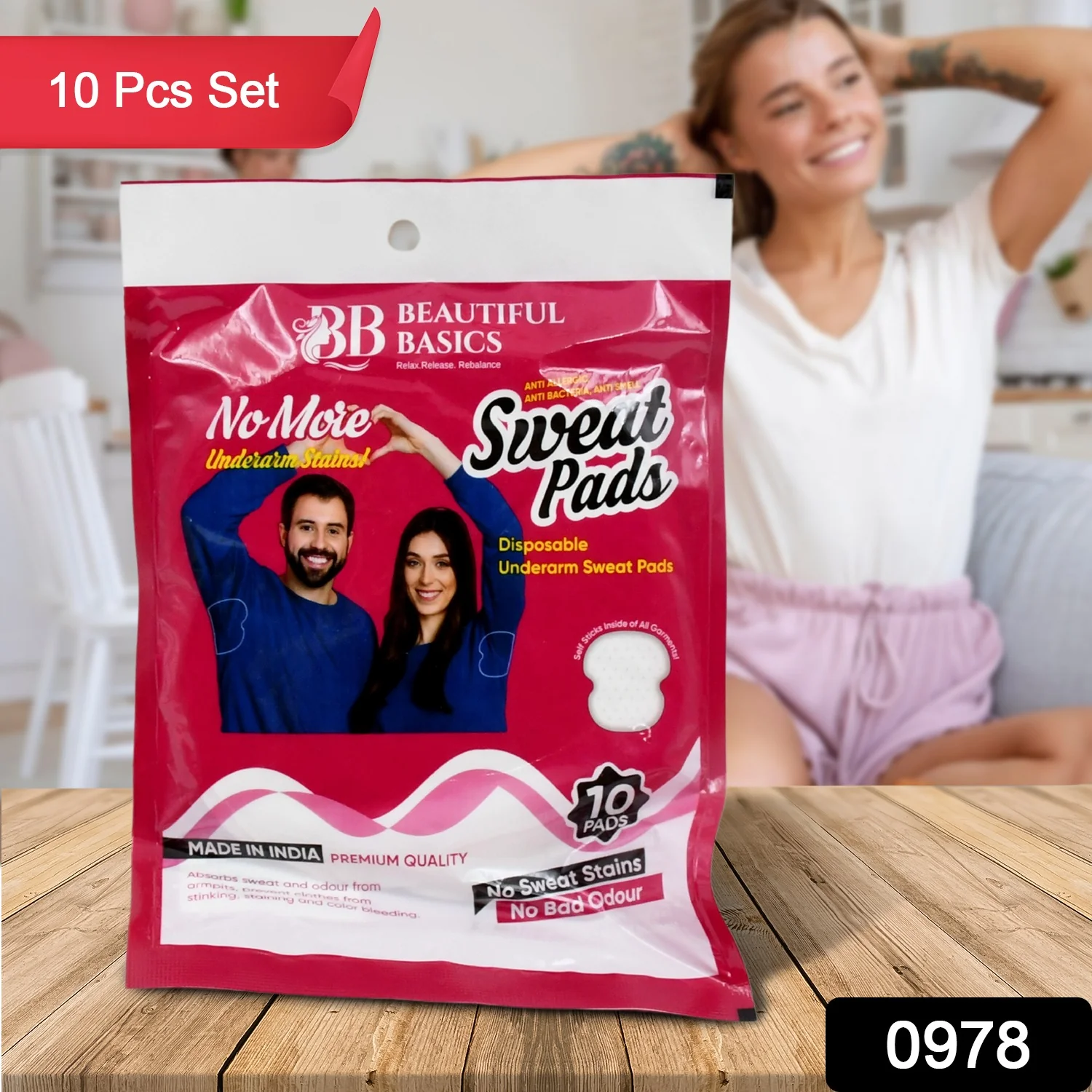 Underarms Sweat Pads Disposable Highly Absorbent Pads Cotton (Pack of 10) - Image 2