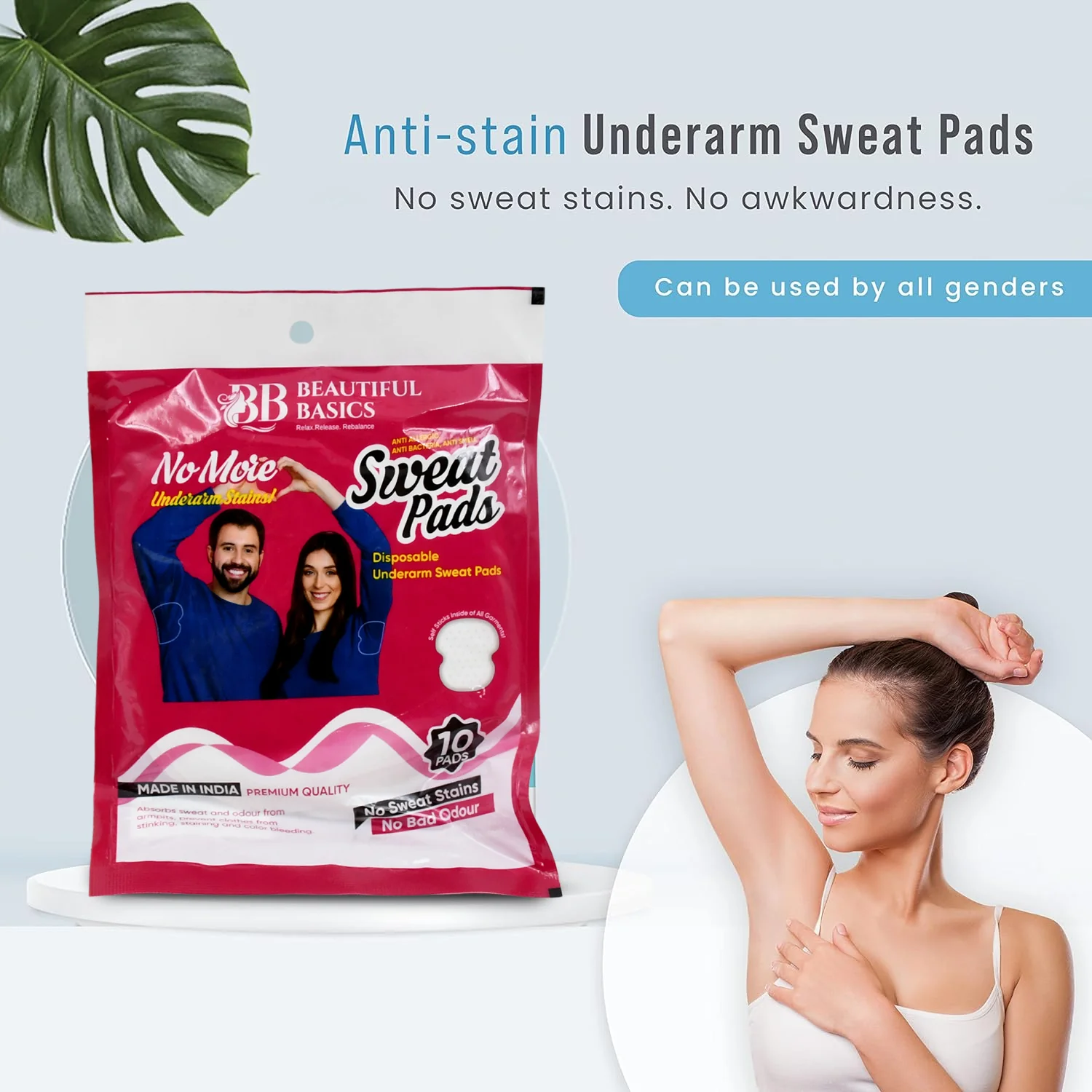 Underarms Sweat Pads Disposable Highly Absorbent Pads Cotton (Pack of 10) - Image 5
