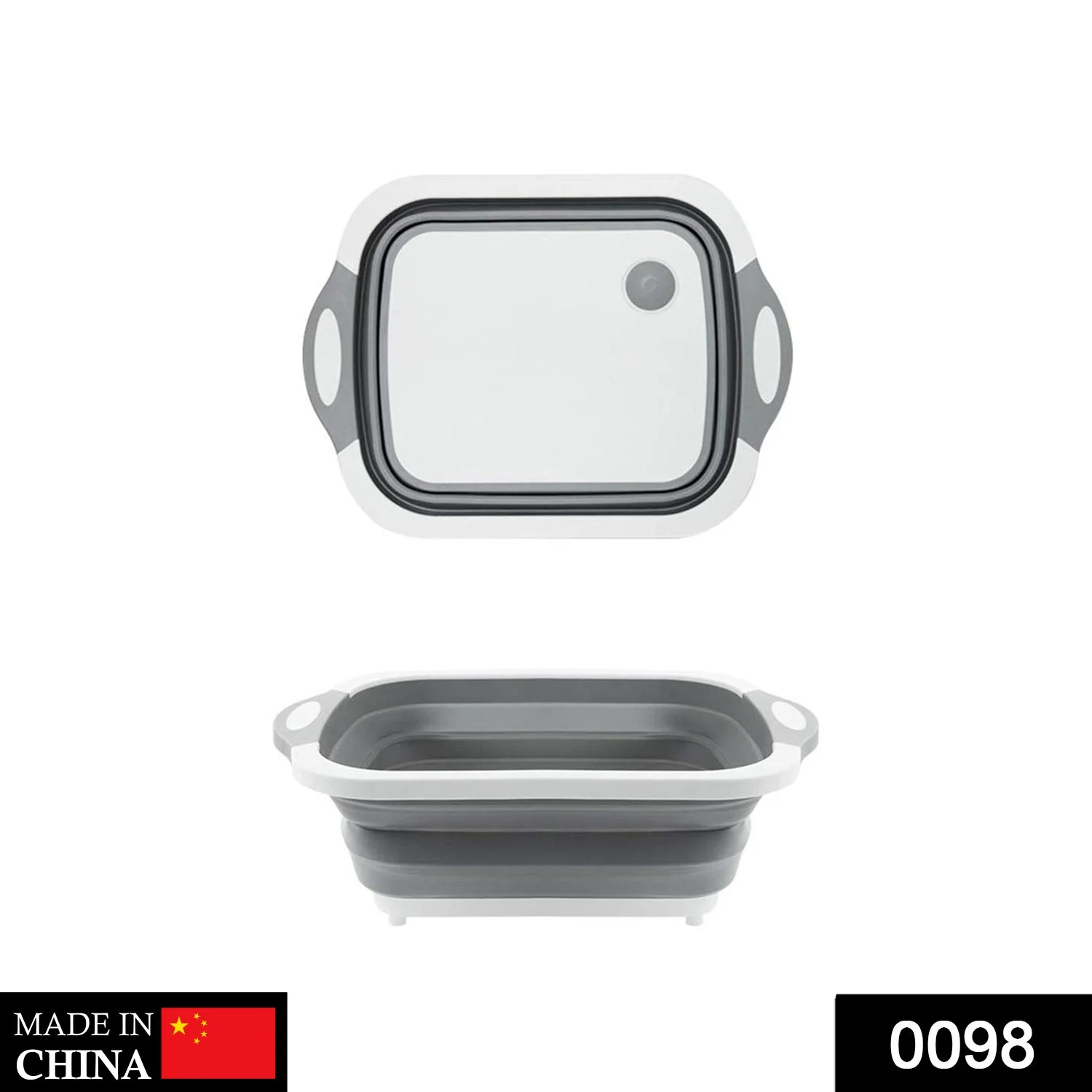 Chopping Board, Dish Rack, Washing Bowl & Draining Basket, 3in1 Multi-Function - Image 2