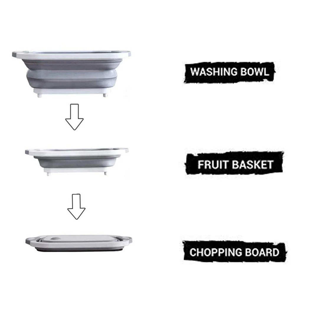 Chopping Board, Dish Rack, Washing Bowl & Draining Basket, 3in1 Multi-Function - Image 6