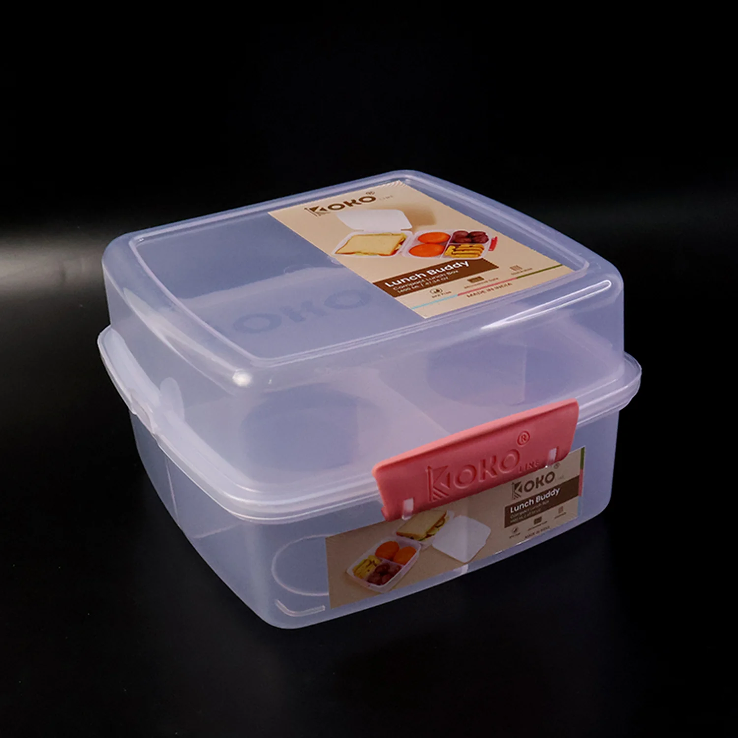 1 Large and 3 Small -Compartment 1400 ML Multipurpose Lunch Box (1400 ML / 1 Pc) - Image 6