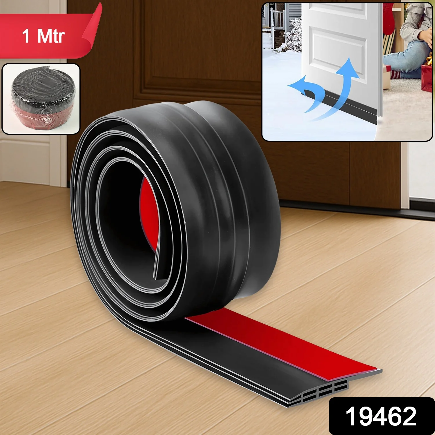 1 Meter Self-Adhesive Silicone Door Bottom Seal Strip (1 Mtr / 1 Pc) - Image 2