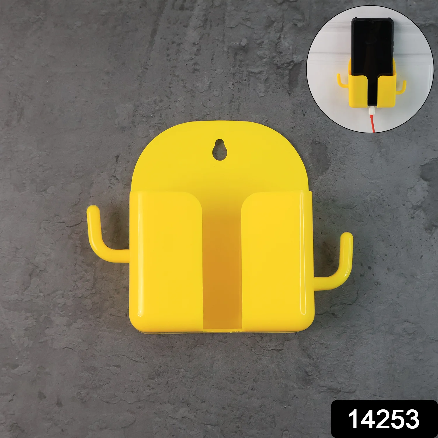 1 Pc Wallmount Mobile Stand With Hook for and stuffs purposes. (Mix Color / 1 Pc) - Image 2