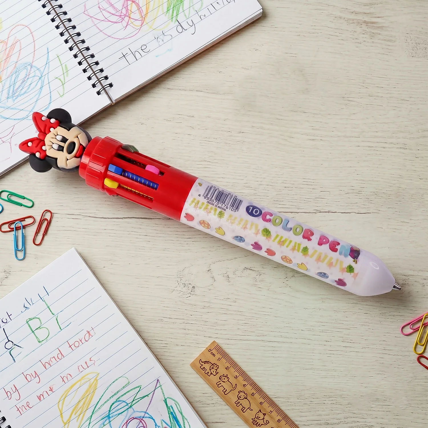 10 Color Cartoon Character Multi Ink Ball Pen for Kids & School (2 PC) - Image 2