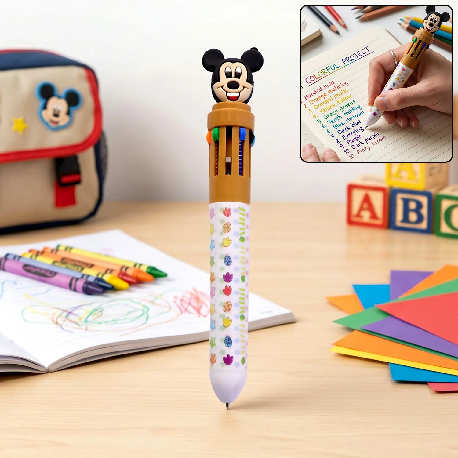 10 Color Cartoon Character Multi Ink Ball Pen for Kids & School (2 PC) - Image 5
