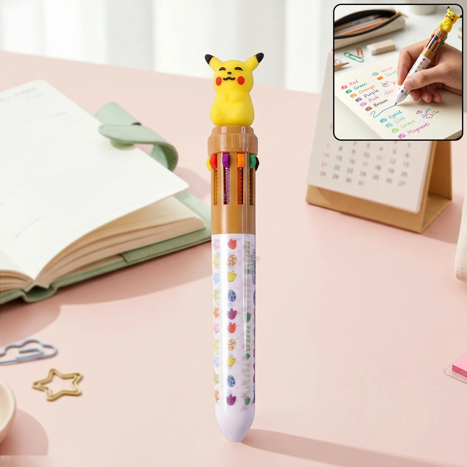 10 Color Cartoon Multi Ink Ball Pen for Kids School Stationery - Image 3