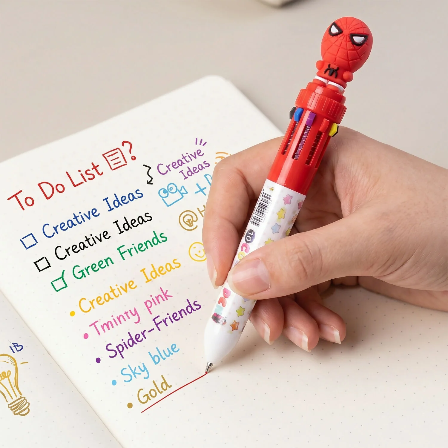 10 Color Superhero Multi Ink Ball Pen for Kids School Stationery - Image 2