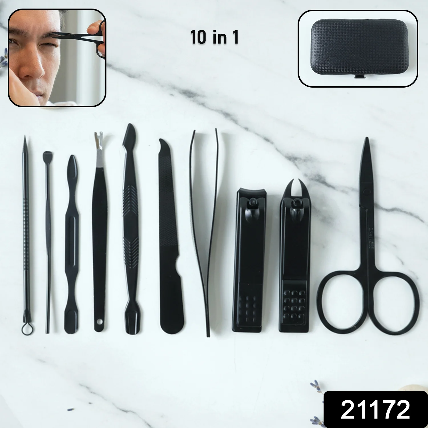 10 in 1 Professional Manicure Pedicure Grooming Kit - Image 2