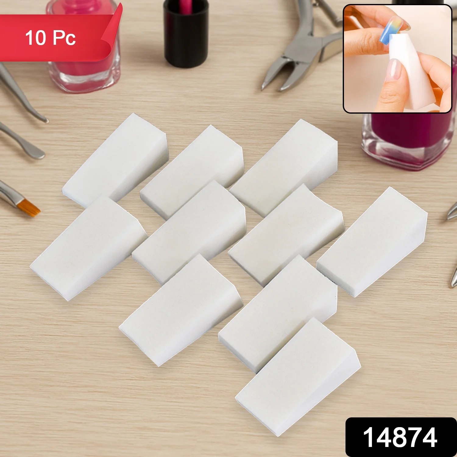 10 Pcs Nail Buffer Blocks – Professional Manicure & Pedicure Nail Polishing Sponge - Image 2