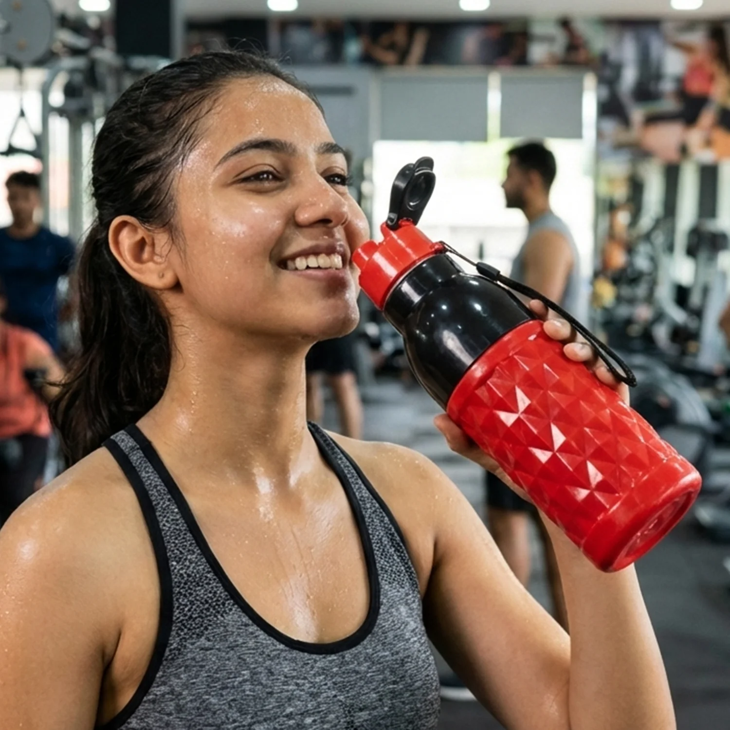 Plastic 400 ML Approx Sports Water Bottle (1 Pc) - Image 3