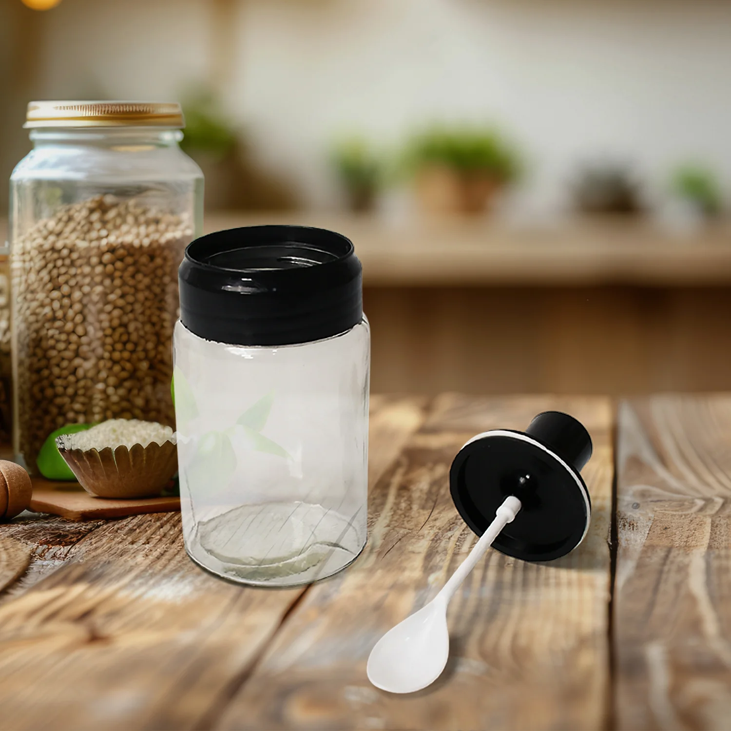 Transparent Glass Oil Dispenser 500 ML Bottle Set of 2, Spice Jar 250 ML Set of 3, Oil Bottle for Kitchen, Oil & Vinegar Storage Glass Bottle, Glass Container for Spice, Masala (5 Pcs Set) - Image 5