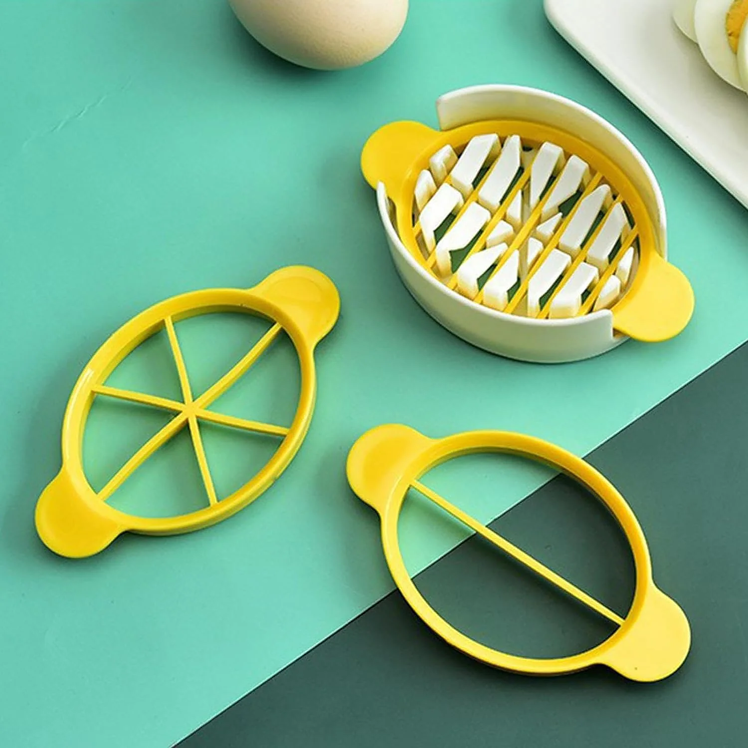 Egg Slicer, 3 in 1 Boiled Egg Slicer, Egg Slicer Restaurant Kitchen Tool (1 Pc) - Image 4