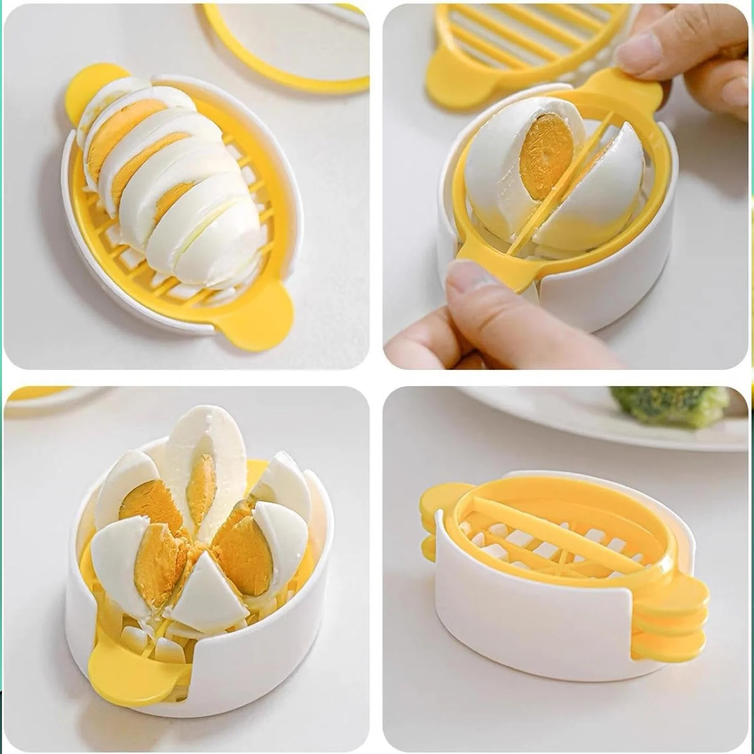Egg Slicer, 3 in 1 Boiled Egg Slicer, Egg Slicer Restaurant Kitchen Tool (1 Pc) - Image 5