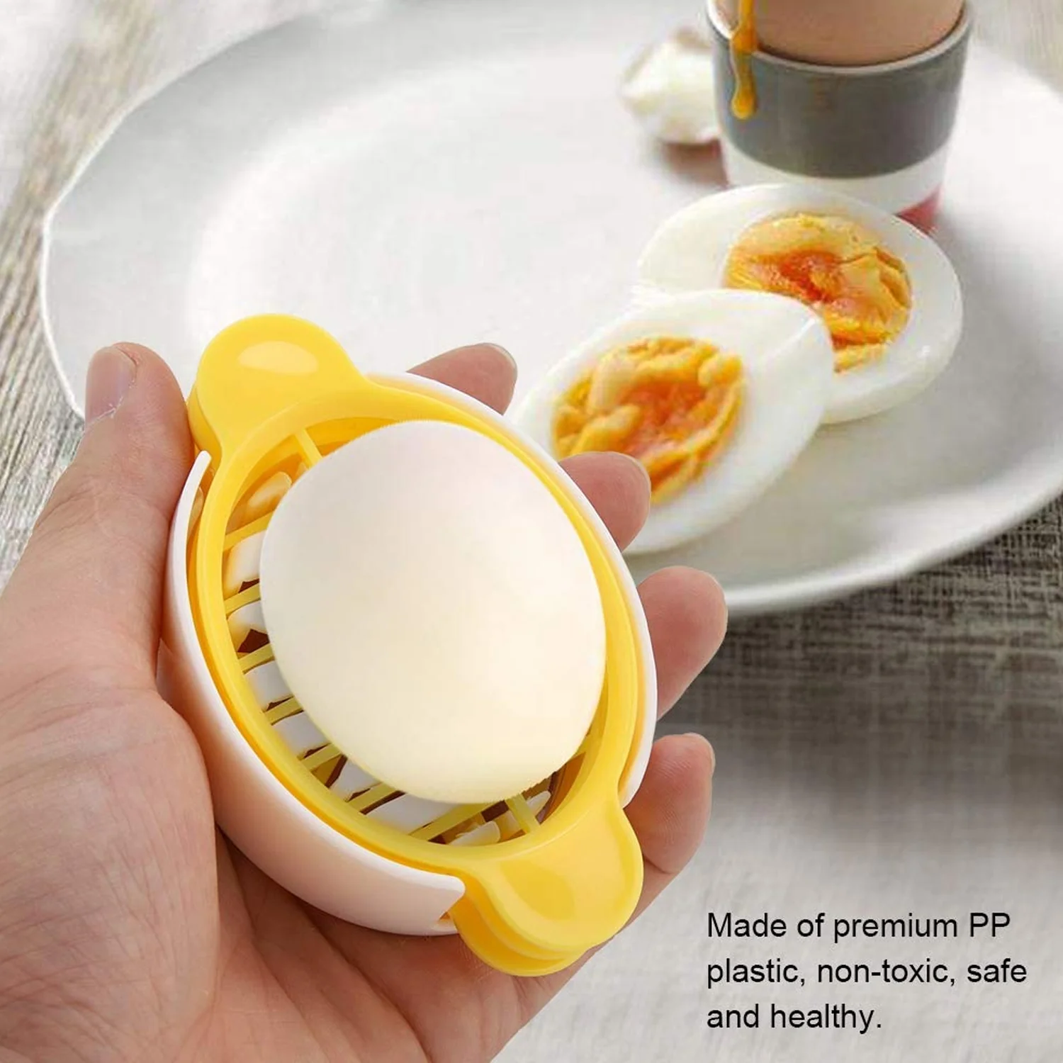 Egg Slicer, 3 in 1 Boiled Egg Slicer, Egg Slicer Restaurant Kitchen Tool (1 Pc) - Image 6
