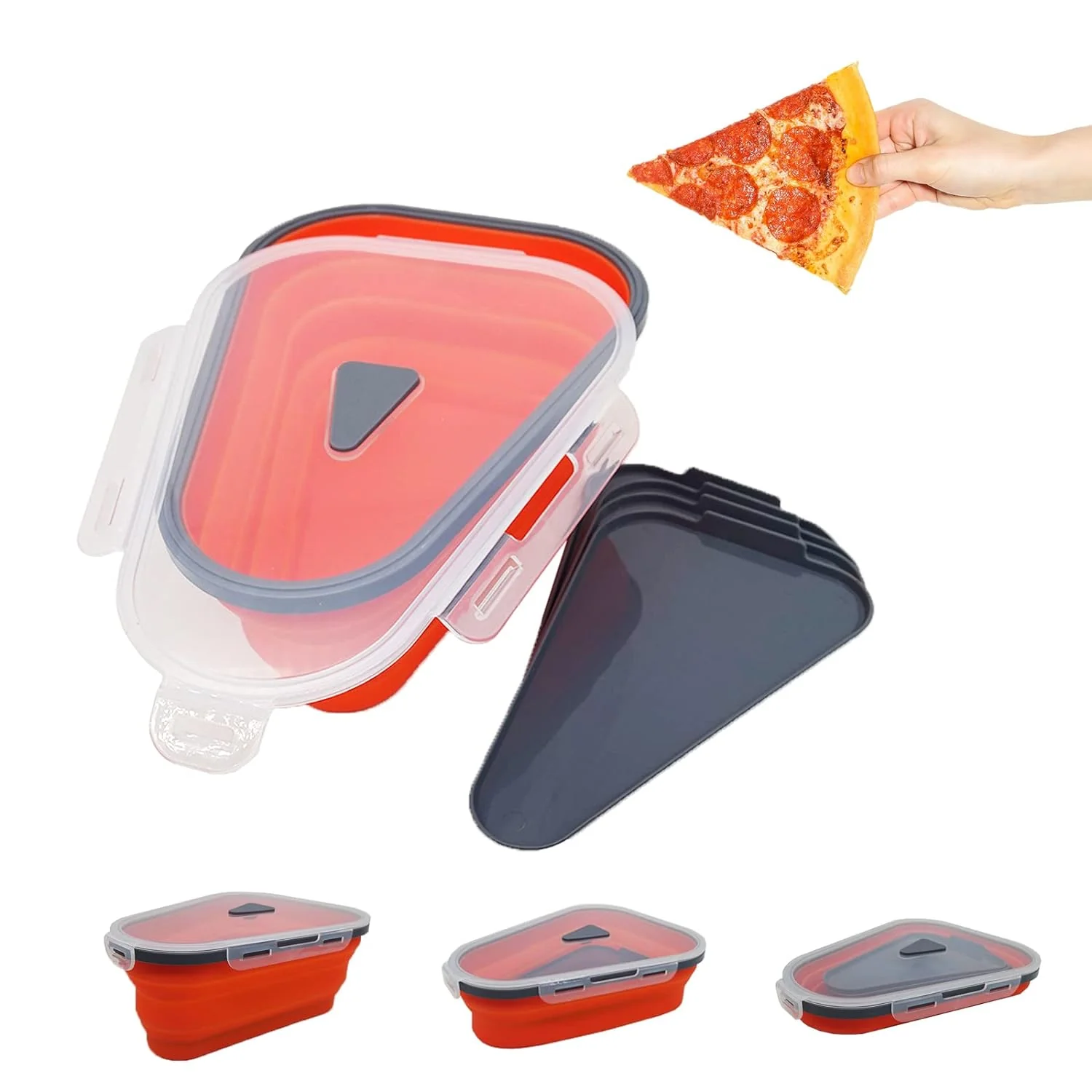 Reusable Expandable Pizza Storage Container with 5 Microwavable Trays - Image 4