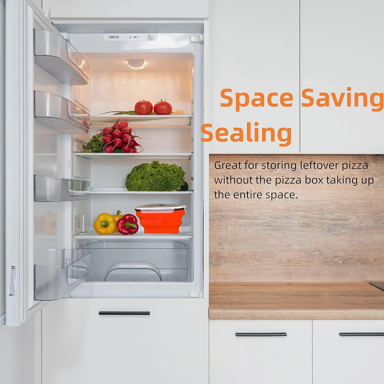 Reusable Expandable Pizza Storage Container with 5 Microwavable Trays - Image 7